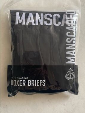 Men's Manscaped Black Anti-Chafing Boxer Briefs - Size XL